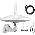 Upgraded Version - ANTOP AT-415B 720° UFO Dual Omni-Directional Outdoor HDTV Antenna with Exclusive Smartpass Amplifier &4G LTE Filter, Fit for Outdoor/RV/Attic Use(33ft Coaxial Cable,4K UHD Ready)