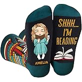 Pawfect House Custom Socks, Personalized Bookish Gifts For Book Lovers, Bookworms, Readers, This Is My Reading Zone, Book Socks Gifts For Women, Librarian, Christmas Personalized Reading Sock
