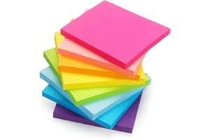 Early Buy Sticky Notes 8 Bright Color 8 Pads Self-Stick Notes 3 in x 3 in, 60 Sheets/Pad