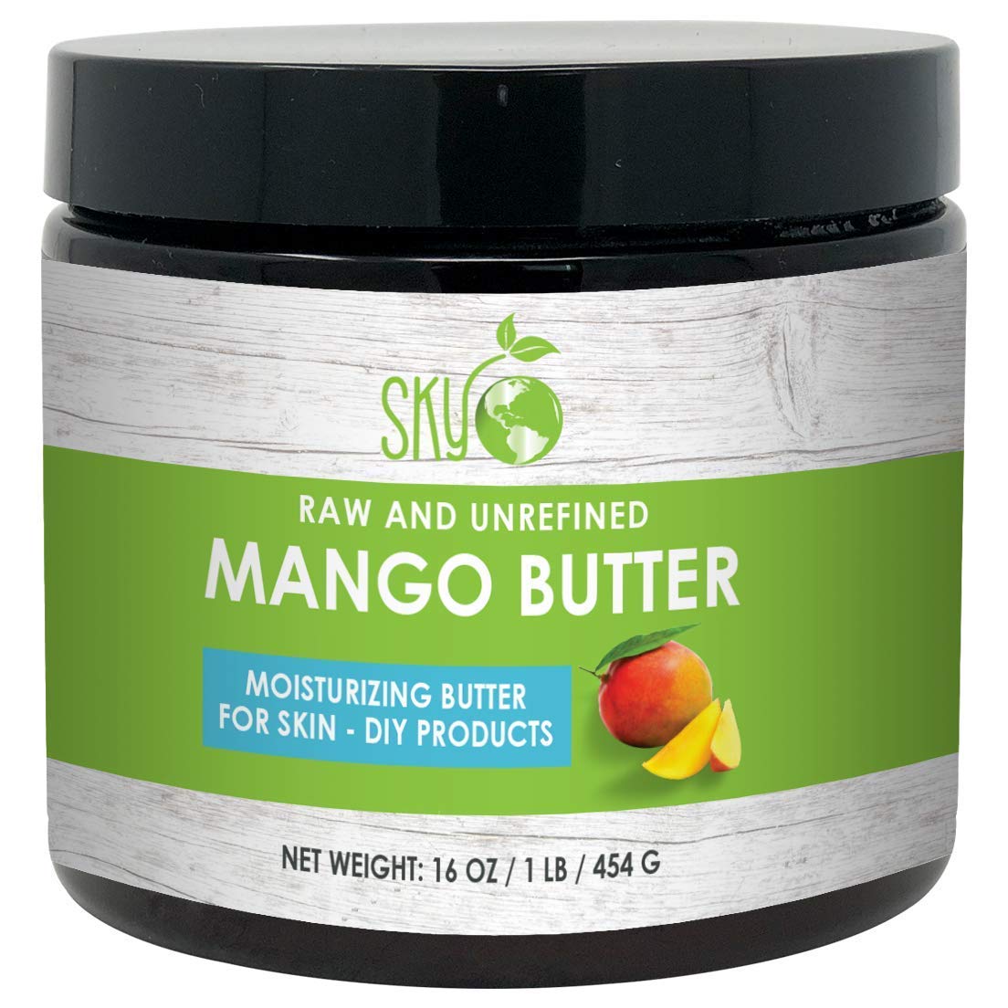 Mango Butter (16 oz) by Sky Organics Raw 100% Pure Unrefined Mango Butter for Face Body and DIY Raw Mango Body Butter Natural Mango Butter for All Skin Types : Beauty