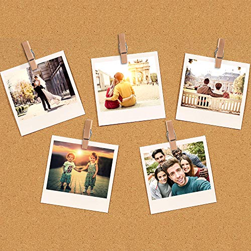 Push Pins with Wooden Clips Thumb Tacks Office Thumbtack Map Pushpins for corkboard Decorative Artworks Notes Photos and Craft Projects (50 Pack)
