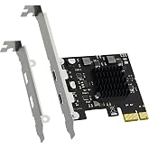 GLOTRENDS 2-Port 10Gbps USB C PCIe Card, USB 3.2 Gen 2 Expansion Card | PCIe x1 Data Transfer Only, No Charging, Windows/Linux/macOS Compatible, ASM3142 Chipset