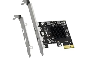 GLOTRENDS U3142CX1 2-Port 10Gb USB 3.1 Gen2 Type-C to PCIE X1 Expansion Card with ASM 3142 Chip, Regular and Low-profible Bra