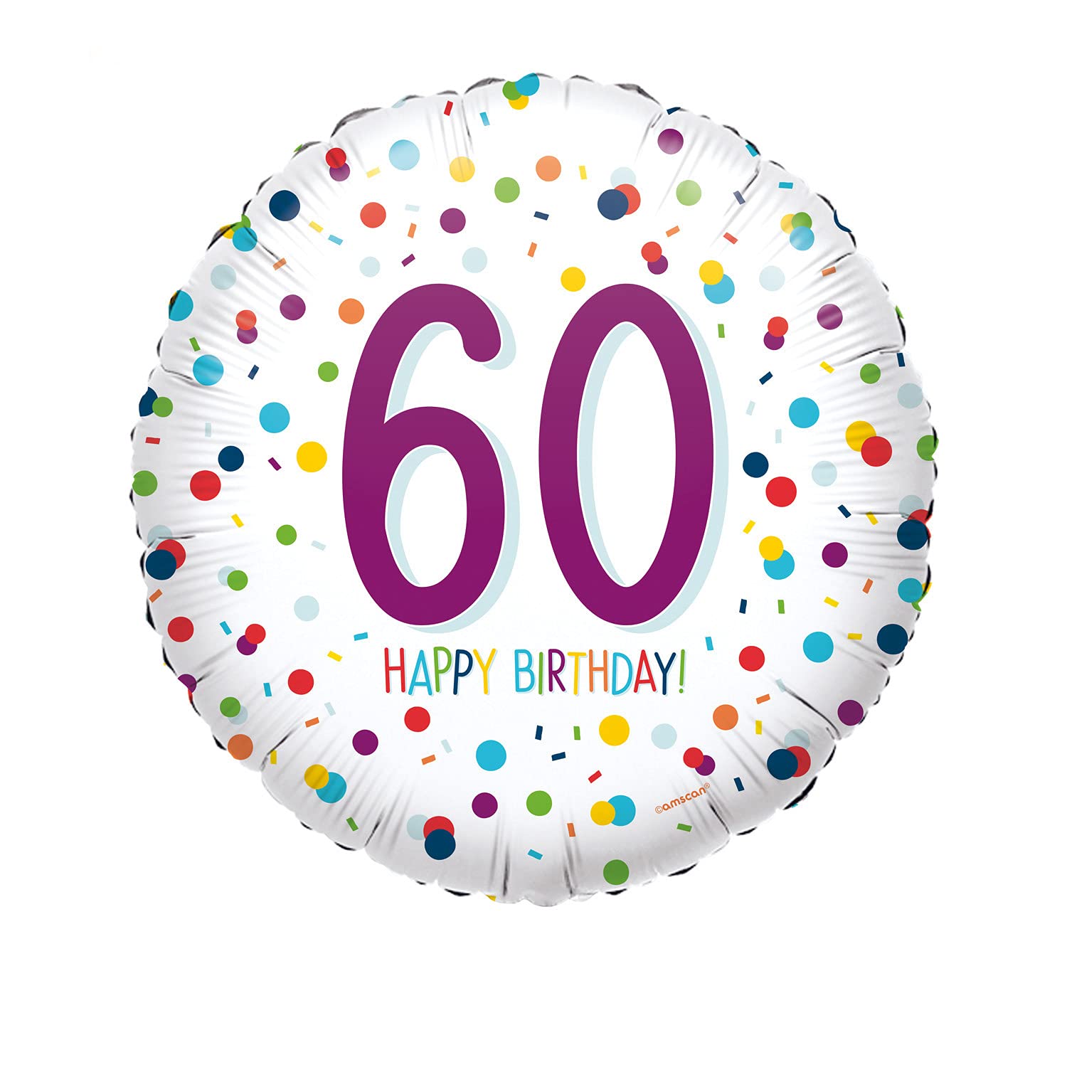 (PKT) Confetti Birthday 60th Standard Foil Balloon S40 โ image 1