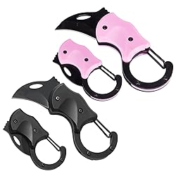 2 Pack Carabiner Small Folding Knife with Stainless
