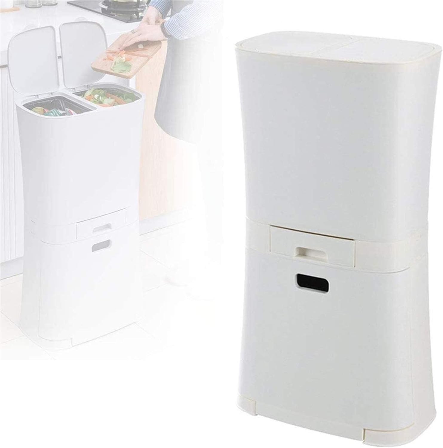 YANJ Recycling Bins for Kitchen, Indoor/Outdoor Use Garden Rubbish