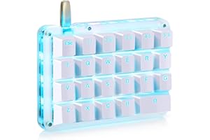 Koolertron One Handed Macro Mechanical Keyboard, Portable Mini One-Handed Mechanical Gaming Keypad 23 Fully Programmable Keys