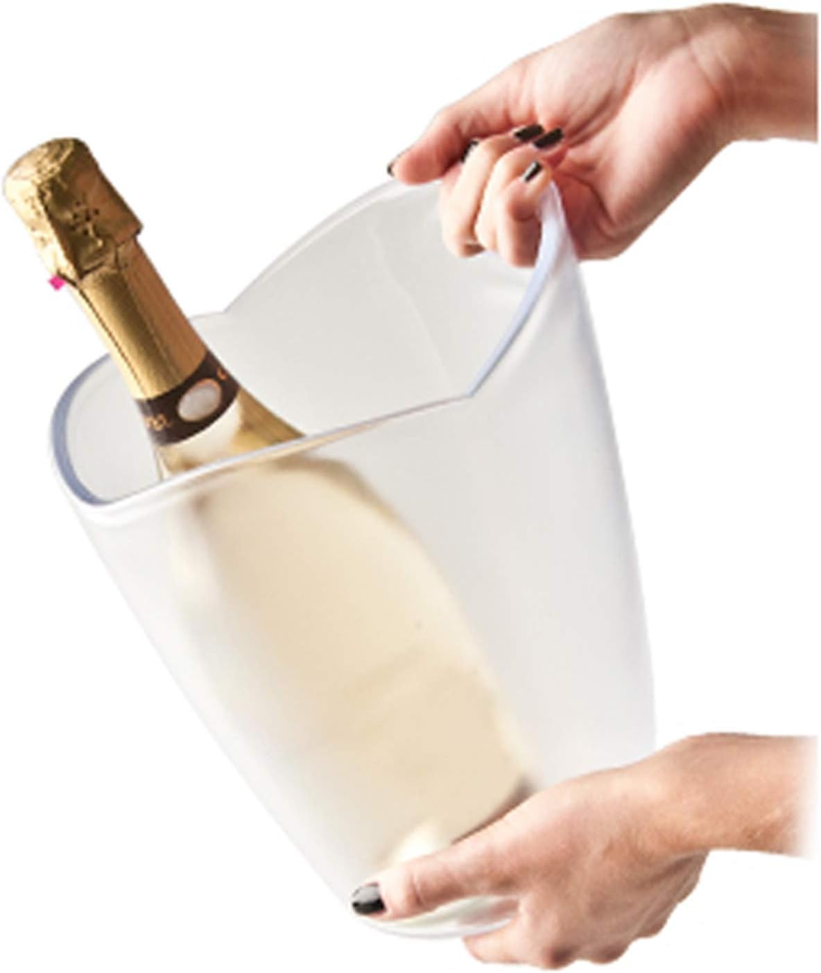 24h cm Ø20 Satin Bucket Basket with Handle PS Transparent Unbreakable Bottle Rack Holder