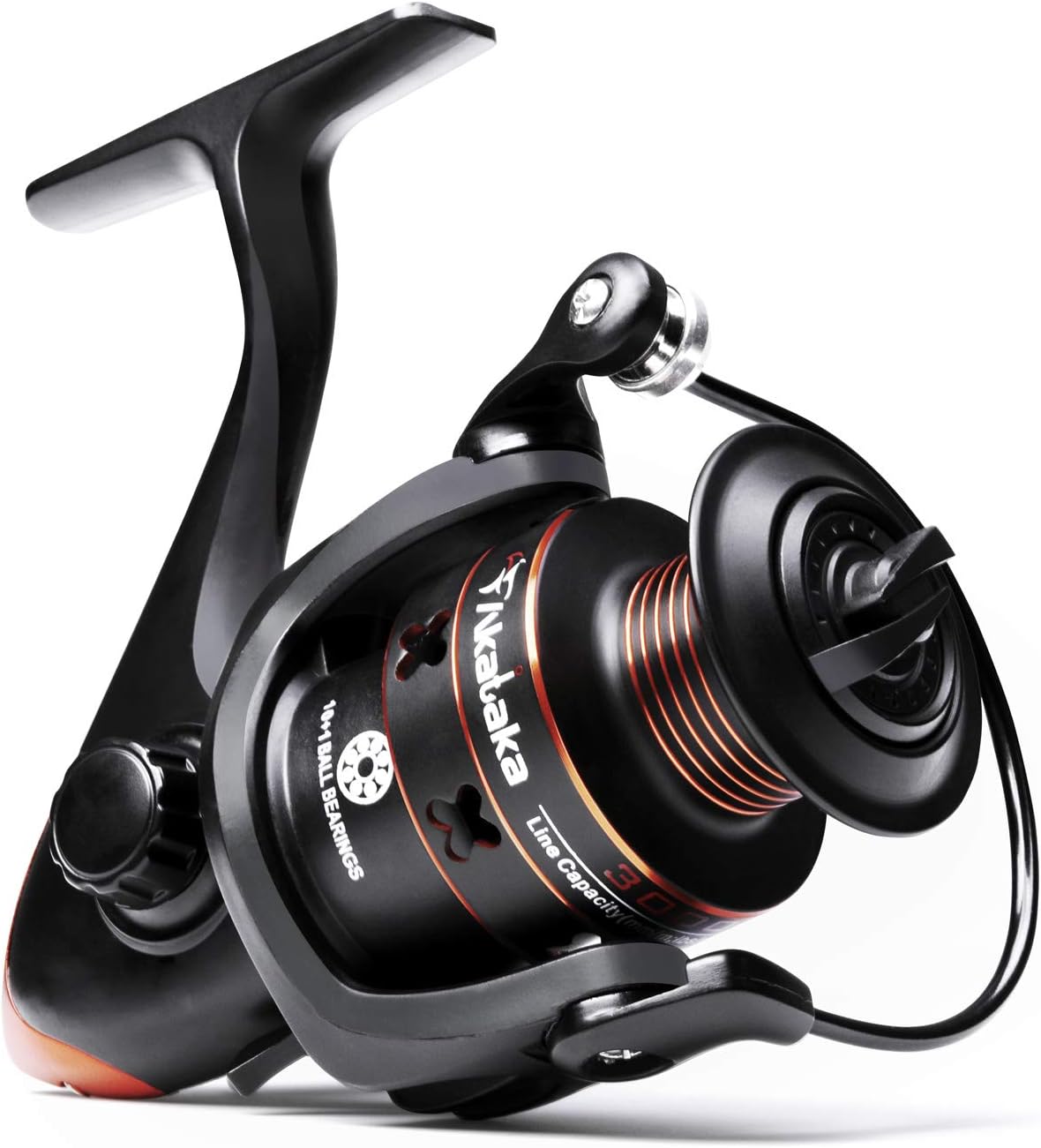 Akataka Spinning Reel - Affordable Powerful Spinning Fishing Reels, Ultra Smooth 10+1 Stainless BB, Left/Right Interchangeable Metal Handle, High Capacity Aluminum Spool