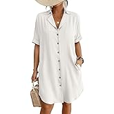 Bsubseach Womens Bathing Suit Cover Ups Bikini Swimsuit Coverup for Women 2026 Button Down Beach Dress Shirt