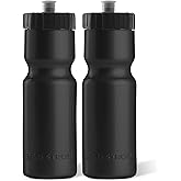 50 Strong Sports Water Bottles – Reusable 22 oz BPA-Free Plastic Bottles with Pull Top Cap – Made in USA – Top Rack Dishwasher Safe – Fits Most Bike Cages Brand