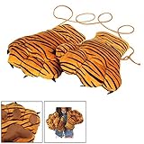 Hand gloves, Danibos Fuzzy High Fashion Warm Wild Animal Design Plush Gloves Tiger Bear Leopard Paw Print hand glove for Women Men Children (tiger print(9