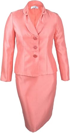 plus size pink skirt suit