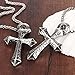 TRUSUPER Jewelry Mens Individual Titanium Steel Cross Pendant Necklace
