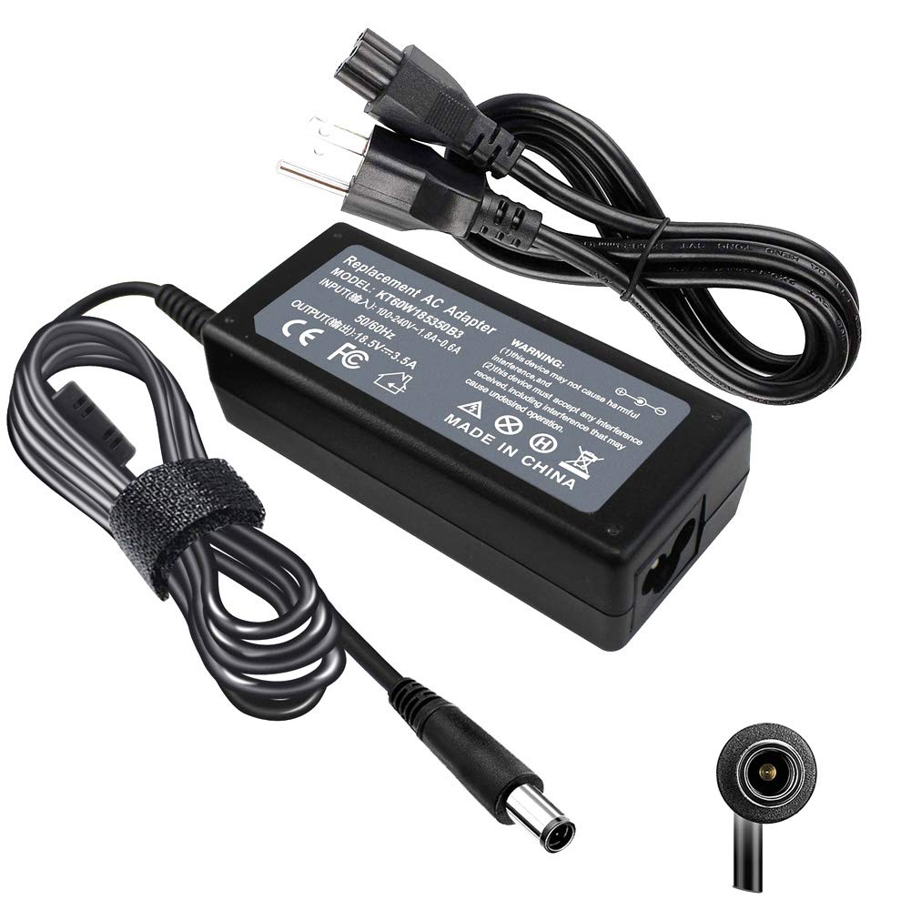 Photo 1 of 18.5V 3.5A 65W AC Adapter Charger Compatible with HP Pavilion G4 G6 G7 G32 G42 G56 G60 G61 G62 G71 G72 DV3 DV4 DV5 DV6 DV7 DM4 M6 M7 Series Compaq Presario CQ56 CQ57 CQ58 CQ62 CQ61 CQ60 Power Supply