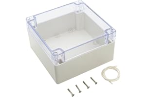 LeMotech ABS Plastic Junction Box, Dustproof Waterproof IP65 Electrical Box - Universal Project Enclosure Grey, with PC Trans