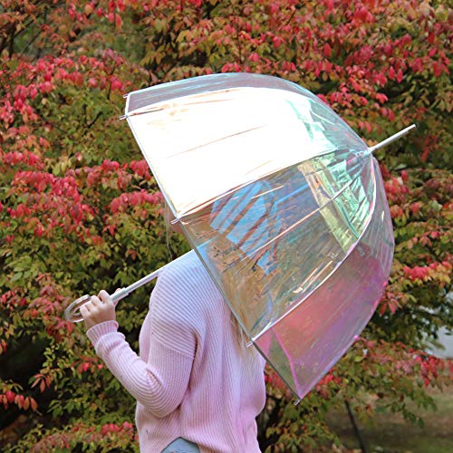 totes Women's Signature Clear Bubble Umbrella, Iridescent Pricepulse