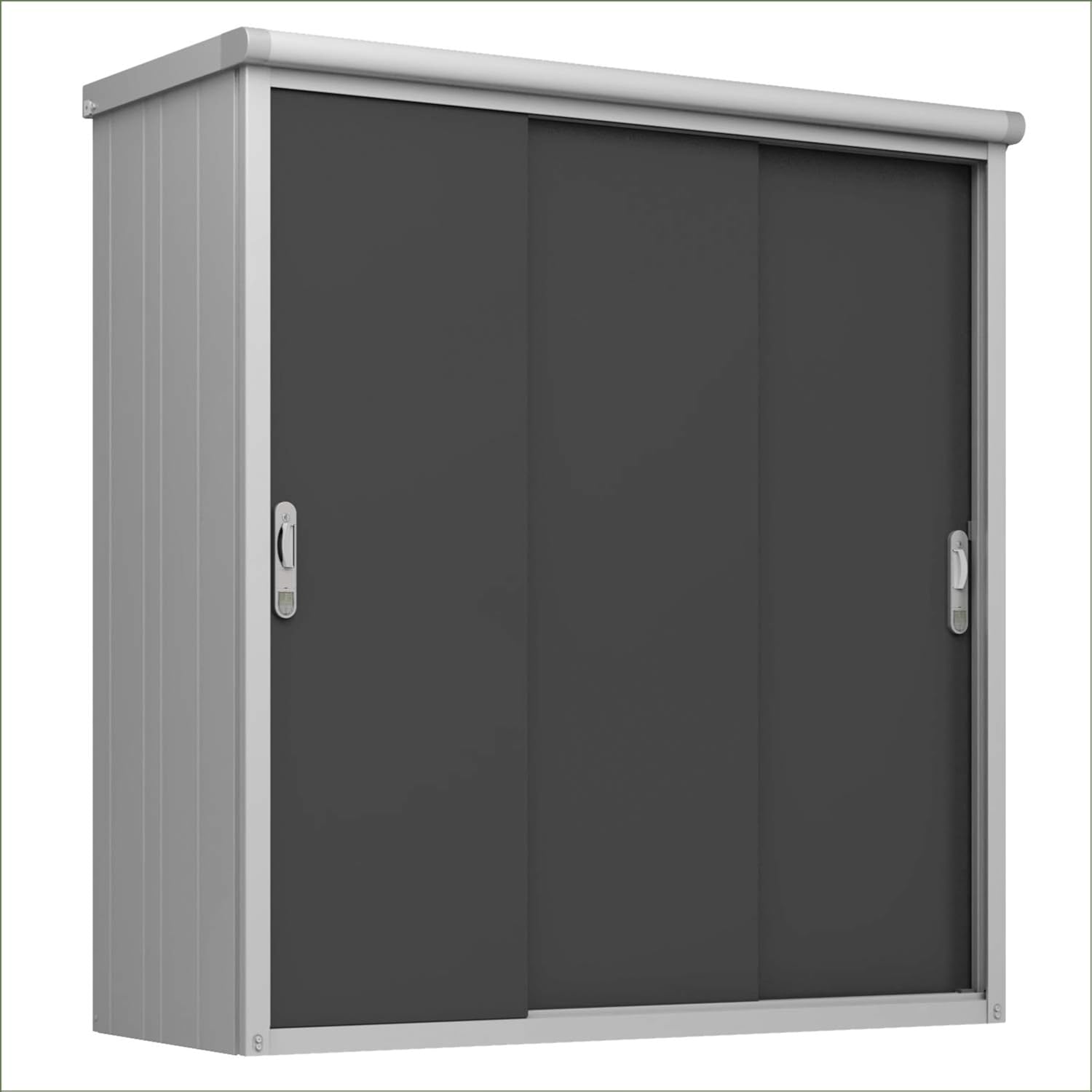 GFP Gartenschrank Florian 1807 XL aus Metall, 180x75x195cm - formstabil und witterungsbeständig, Premium Qualität Geräteschuppen, Schuppen & Metallschrank mit Schiebetür