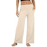 Uowou Wide Leg Pants for Women with Pockets High Waisted Yoga Pants Lounge Buttery Soft Dress Work Palazzo Casual Sweatpants