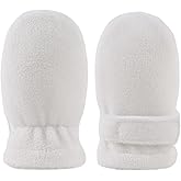 MniJiza Newborn Baby Mittens Toddler Winter Warm Fleece Lined Gloves No Scratch Adjustable Mitten for Infant Boys Girls