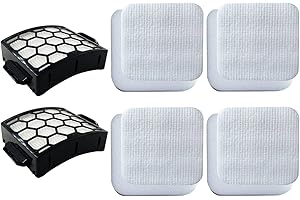 Dttery LA502 LA322 Filter Replacement for Shark Rotator Navigator Lift-Away ADV DuoClean PowerFins Upright Vacuum LA502, LA322, LA301, LA300, LA702, Part XFFK320, XHF320, 4 Foam, 4 Felt, 2 HEPA