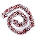 iPEGTOP 26.2ft Christmas Snowy Tinsel Twist Garland, Classic Shiny Sparkly Party Soft Tinsel Christmas Tree Ceiling Hanging Decorations, 4 inch Wide with Silver Edge, Red