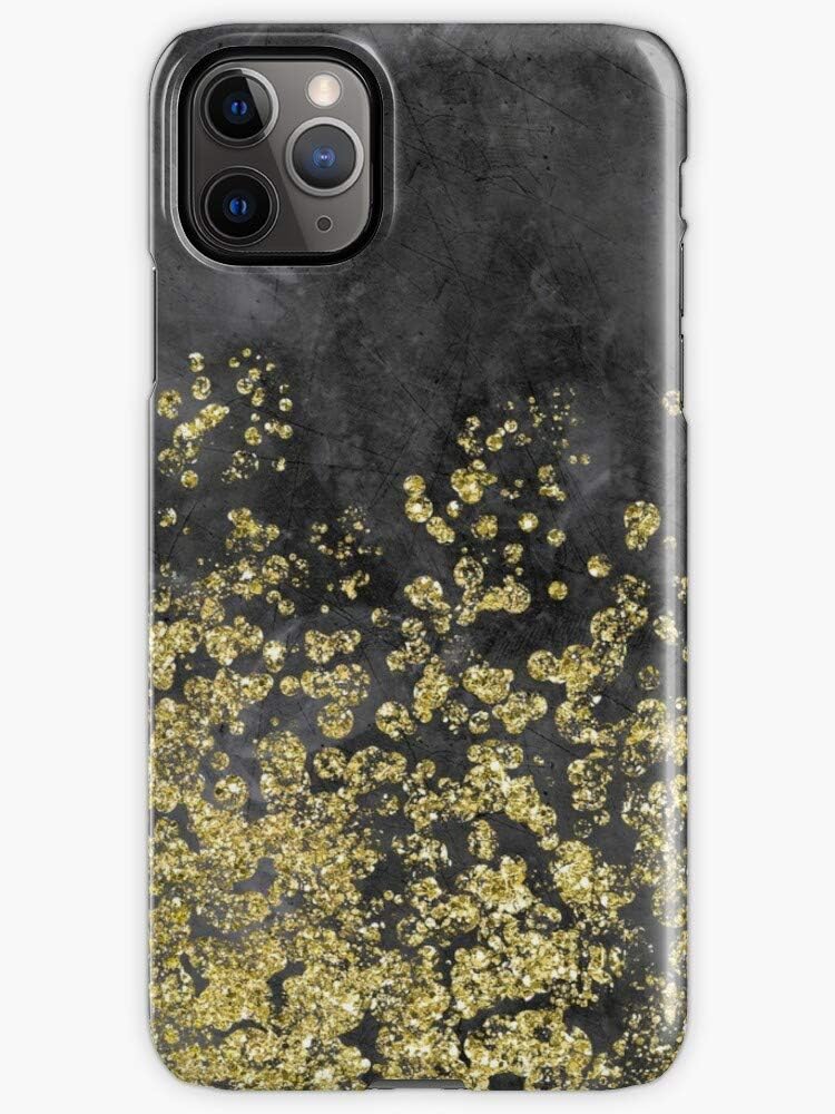 Golden Ombre - Black Leather iPhone SO-Ft Case iPhone 7 Plus Case,iPhone 8 Plus Case,iPhone 6 Plus Case with Armor Dual with Heavy Duty Protection (iPhone 11 Pro Max)