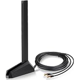 Eightwood WiFi 7 Gaming PC Motherboard Antenna, Tri-Band, Push-On Connector | Magnetic Base Antenna for ASUS ROG Strix, TUF Gaming, ROG Crosshair, ProArt, Prime Series WiFi 7 Motherboards