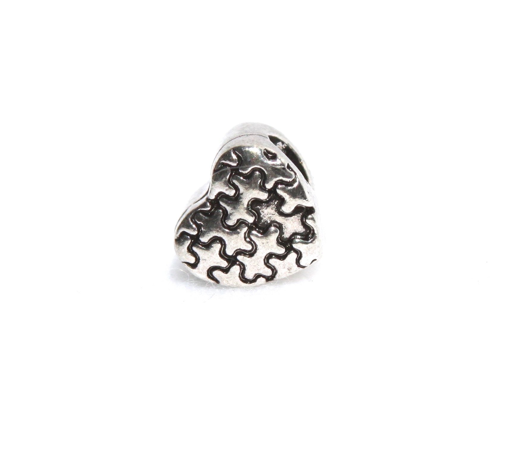 Awareness Products Warehouse Autism Heart Puzzle Piece Charm Silver Plated Buy 1 Give 1-2 Charms for only $9.99