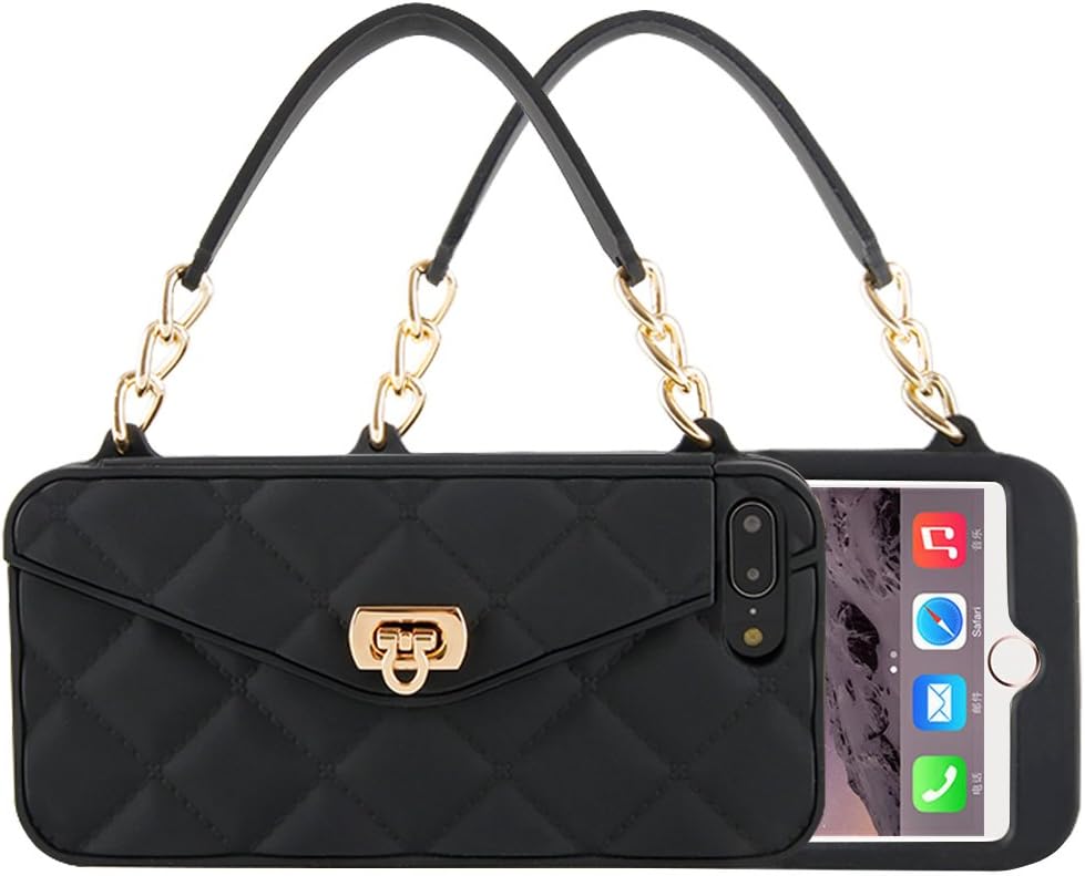 Compatible for iPhone 8 Plus Case with Card Holder Wallet Apple 7 Plus 6Plus Pouch Case with Credit Card Slots Double Magnetic Clasp and Durable Shockproof for Essential Cell Phone Protective Cover