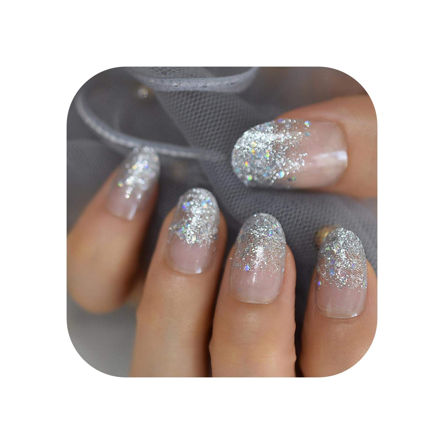 Amazon.com : Professional Nail Art| Gel Glitter Nails Hand Painted