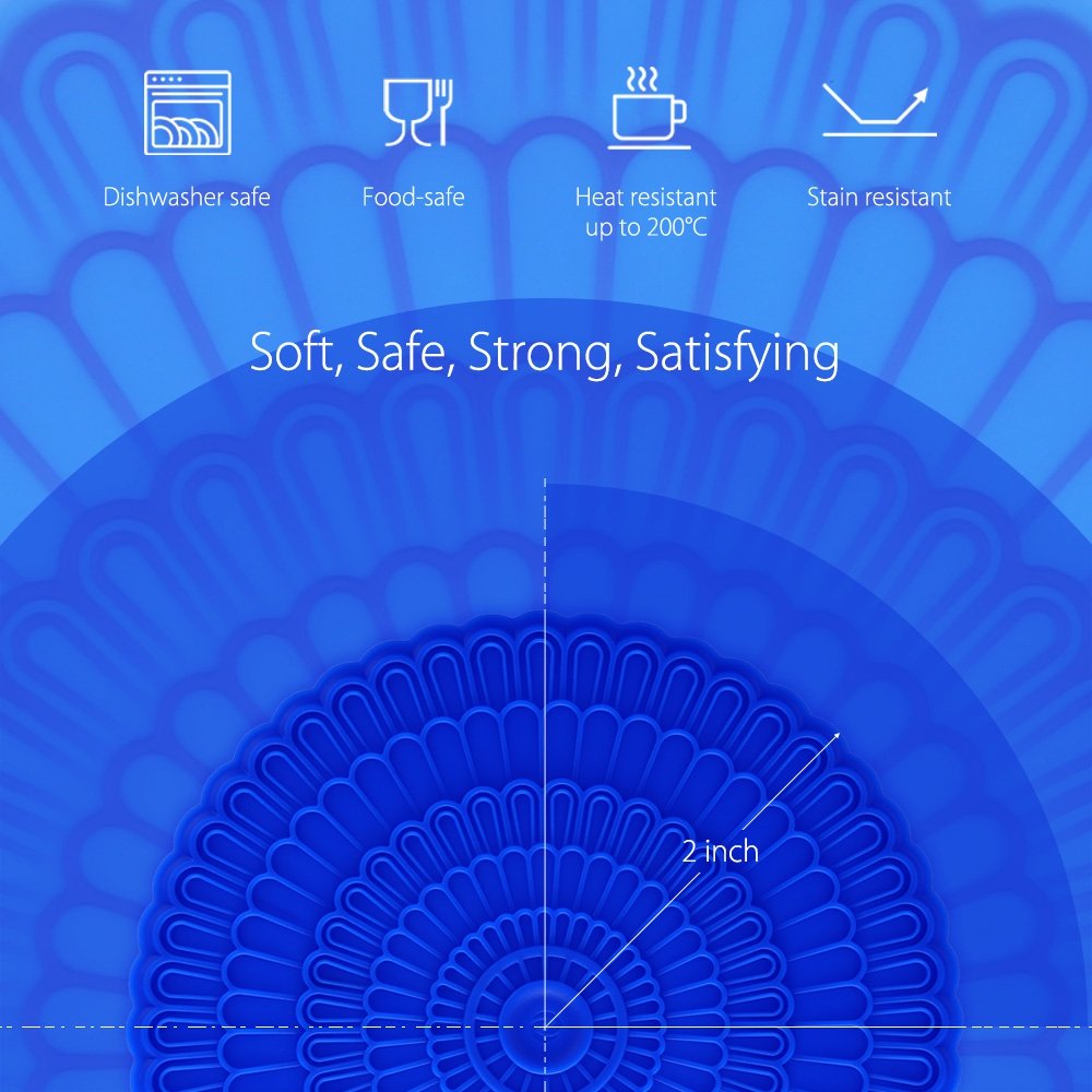 Zanmini Silicone Coasters Set, Floral Design Silicone Glass Coasters, 6pcs/Set, 4\