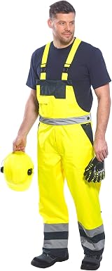 Portwest Unisex Yellow Work Overalls Size L 300D Polyester Stain Resistant PU view 3