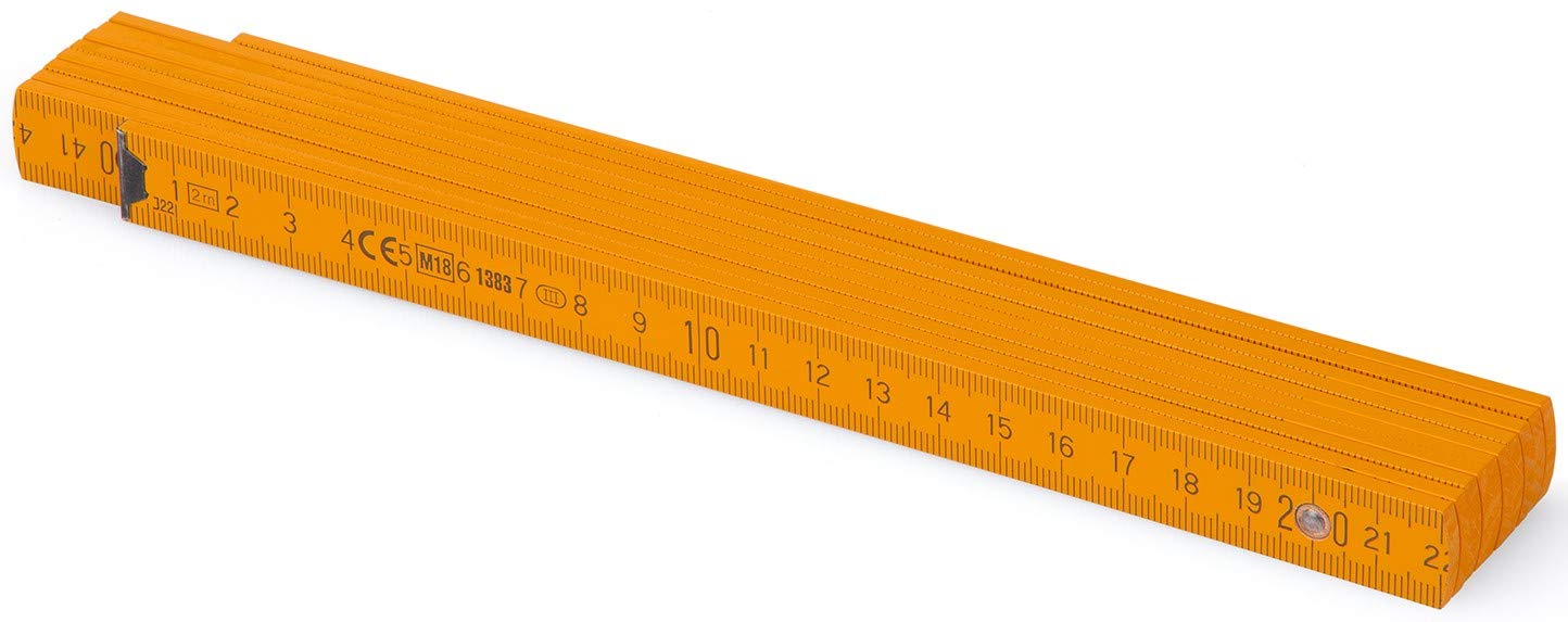 Metrie™ Block52 Folding Ruler/Rulers 2m – Duplex Scale with Angle – Manufactured in Europe