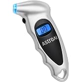 AstroAI Digital Tire Pressure Gauge 150PSI, &plusmn;1PSI Accuracy for Car Truck | Industrial Tire Gauge Calibrated to ANSI B40.7 with 4 Settings for Motorcycle Bikes, Silver