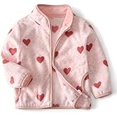 YUHANWOO Kids Printed Polar Fleece Jacket Toddler Baby Boys Girls Autumn Winter Warm Sherpa Lining Outerwear Soft Lightweight