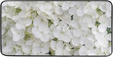Amazon カオリヤ キッチンマット 紫陽花柄 アジサイ柄 花柄 100 50cm 長方形 ロングマット 長い ホワイト デザインドアマット 滑り止め 洗える 屋内用 室内用 玄関マット オンライン通販