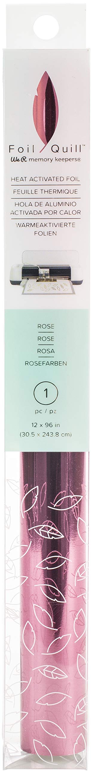 We R Memory Keepers We Heat Activated Foil, Rose, Extra Large Roll, 12x96, Use with Quill Pen to Create Shiny Embellishments and Designs