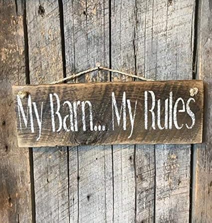Amazon Com My Barn My Rules Horse Stable Plaque Cow Farm Ranch