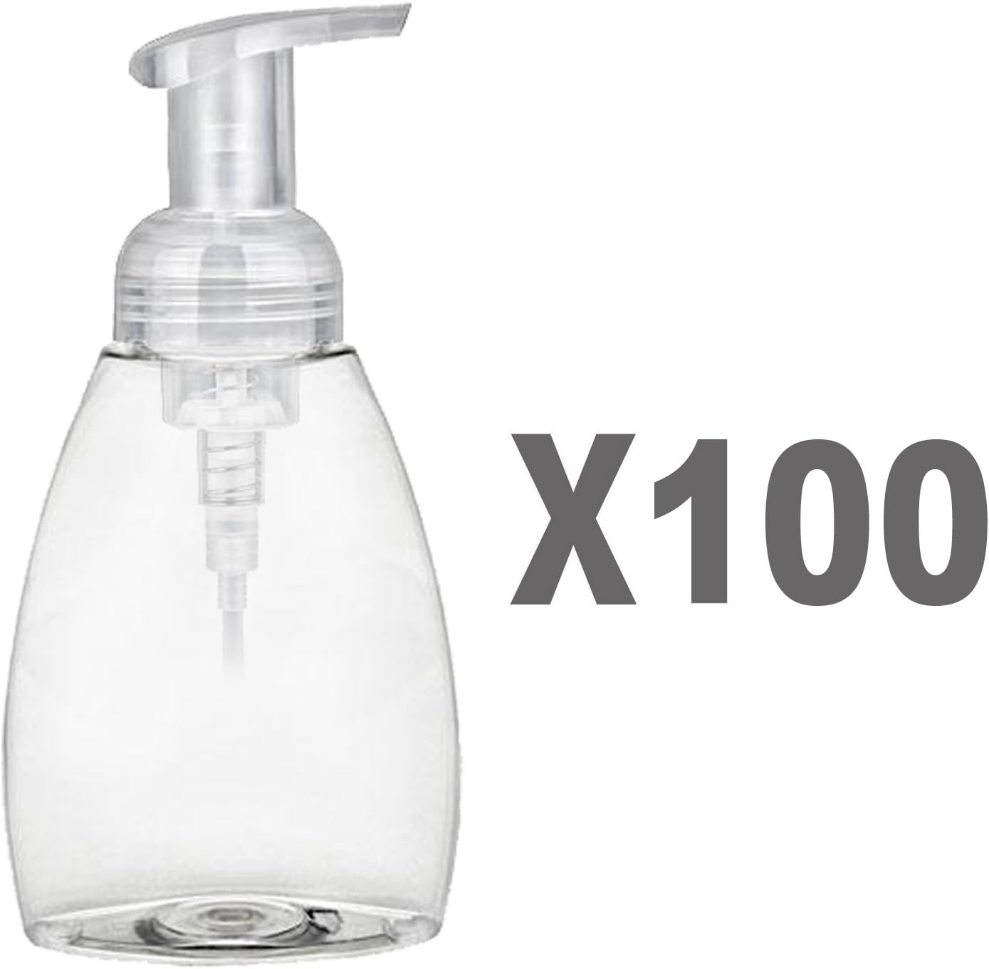 MoYo Natural Labs8 oz Foam Soap Dispenser, Pump Dispenser Empty Bottles BPA Free PET Plastic for Foaming Soaps and Liquids (Pack of 100)