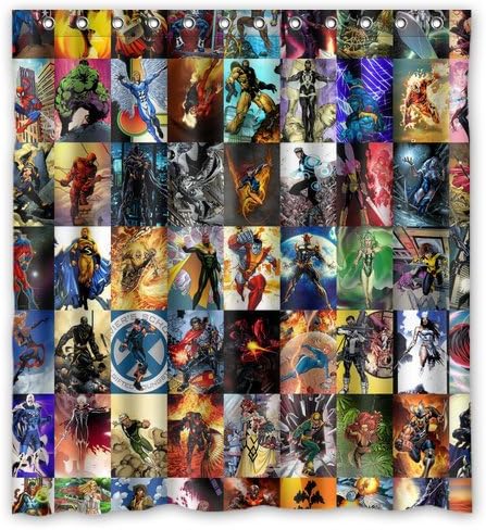 Custom Marvel Super Heroes Collection Polyester Waterproof Shower Curtain Personalized Bath Curtain Bathroom Accessories 66 x 72 Inch