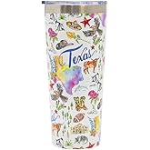 Boston International Rosanne Beck State Collection Stainless Steel Travel Tumbler with Lid, 22-Ounces, Texas