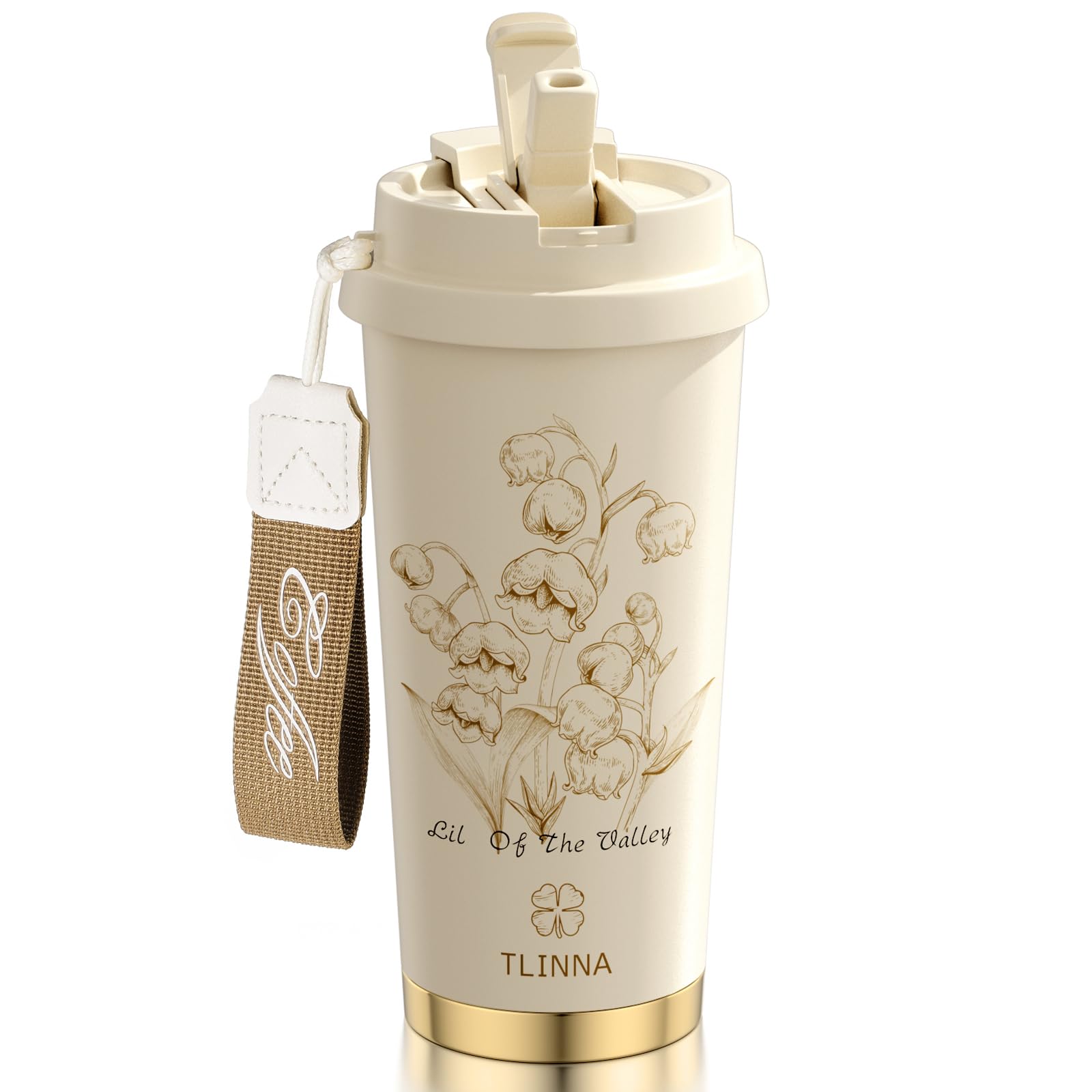 Photo 1 of [2-IN-1 LID] Travel Mug,Coffe mug,Coffe cup,Ceramic coating Lined,316 Stainless Steel,BPA Free,Vacuum Insulated Tumbler for Water, Iced Tea or Coffee, Smoothie and More (Bell Orchid-White, 18 Ounces)