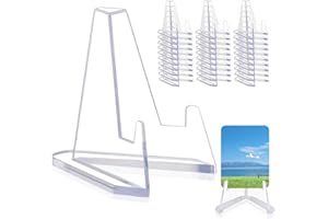 Card Display Stand, 30 Pack Mini Clear Acrylic Easel Stands, Clear Multifunctional Display Holder for Displaying Pictures Car