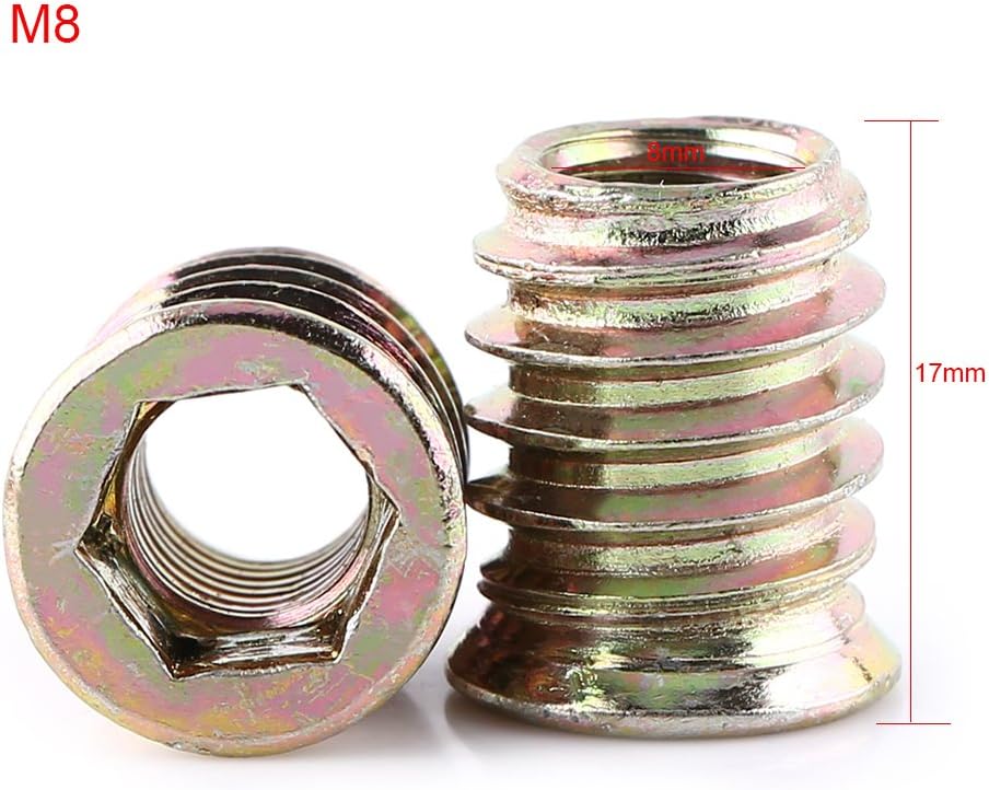 Zinc Plated Carbon Steel Furniture Hex Drive Nut Wood Insert Nuts M6/M8