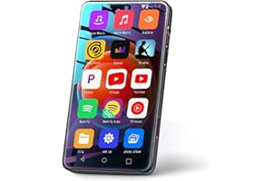 MYMAHDI 144GB MP3 Player with Bluetooth and WiFi up to 1TB, 4" Music player Touch Screen with Spotify,YouTube,Pandora, Audible,HiFi Android Streaming MP3 Player with Audible, MP4 Player Built-in Speaker,Black