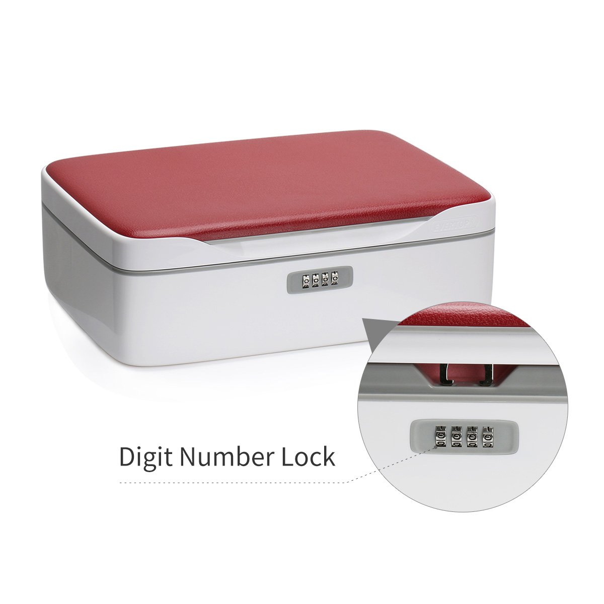 Jewellery Box Organizer Locable Storage Case Drawer 2 Layers Holder Cabinet Combination Necklace Earrings Expensive Display Cases,Blue (Red)