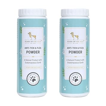 Heads Up For Tails Natural Anti Tick and Flea Powder for Dog & Cat - 100 GMS (Pack of 2)
