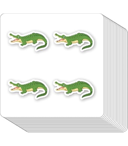 Tattoo King Alligator Fun Stickers - Multi-Colored Scrapbooking Sheets