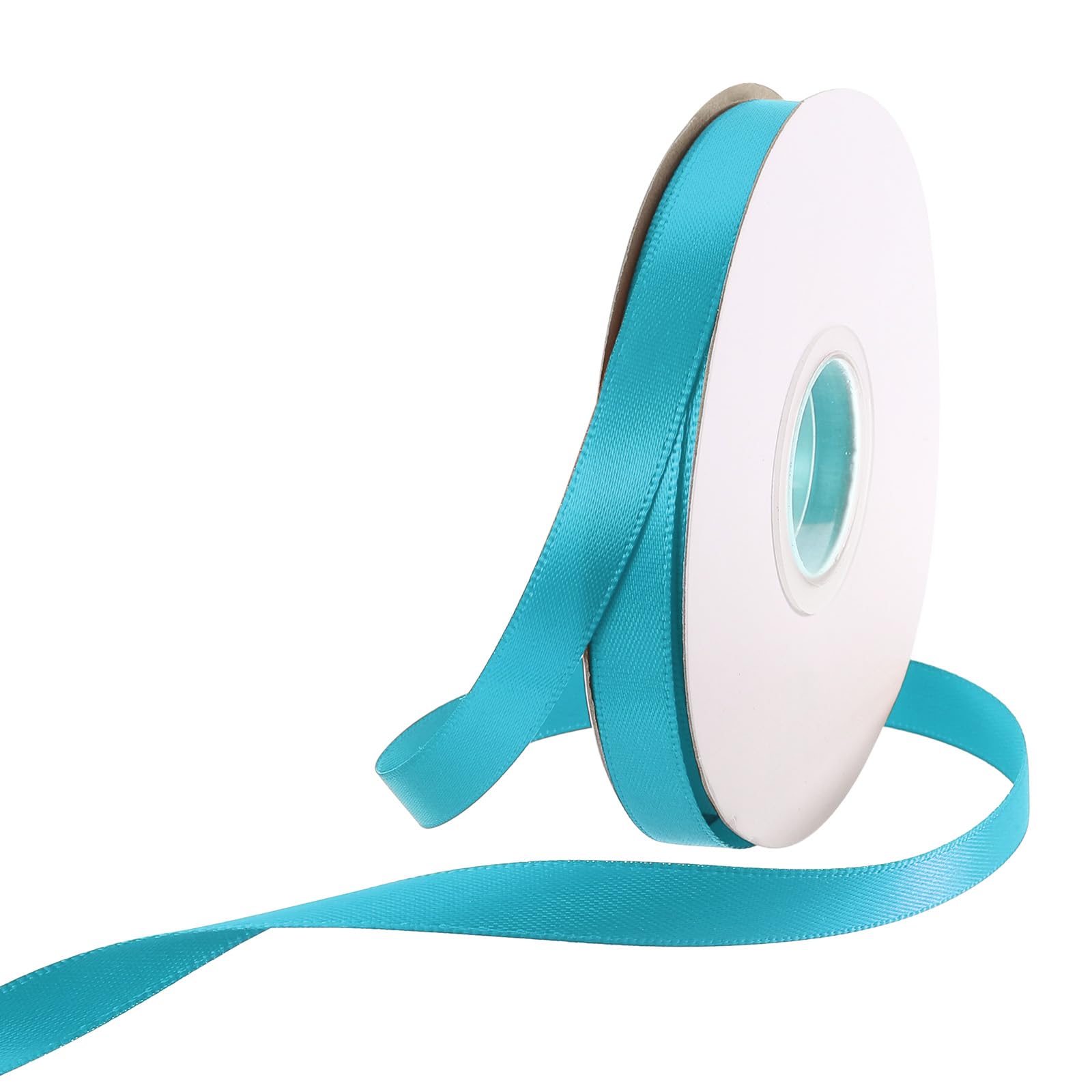 Rebower 10mm Satin Ribbon 46m Thick Double Face Grosgrain Silk Ribbon, [for Gift Wrapping, Hair Bows, Wedding, Cake, Flower] - 50 Yard/150ft/ Sky Blue — image 1